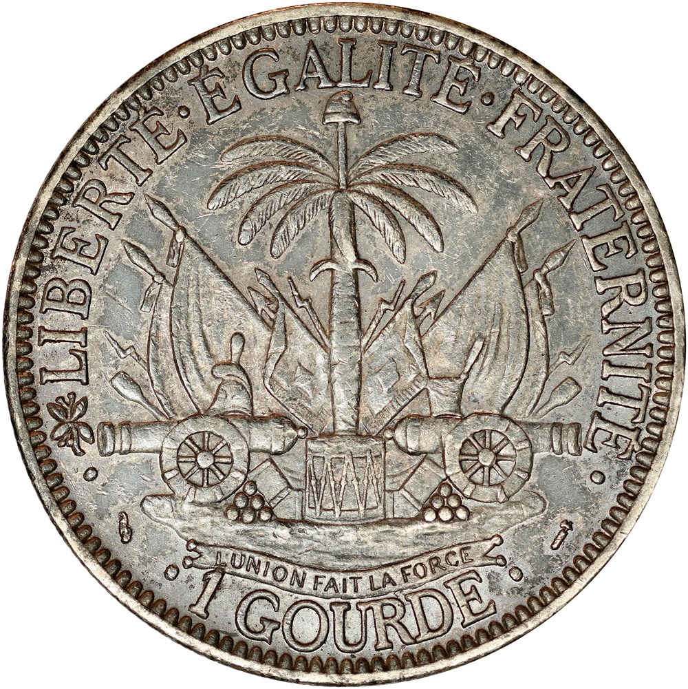 HAÏTI 1 Gourde “Liberté créole” de Roty 1882 Paris 3 monnaies monde haiti 1 gourde liberte creole de roty 1882 paris