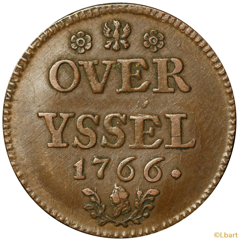 monnaies monde pays bas duit overyssel 1766