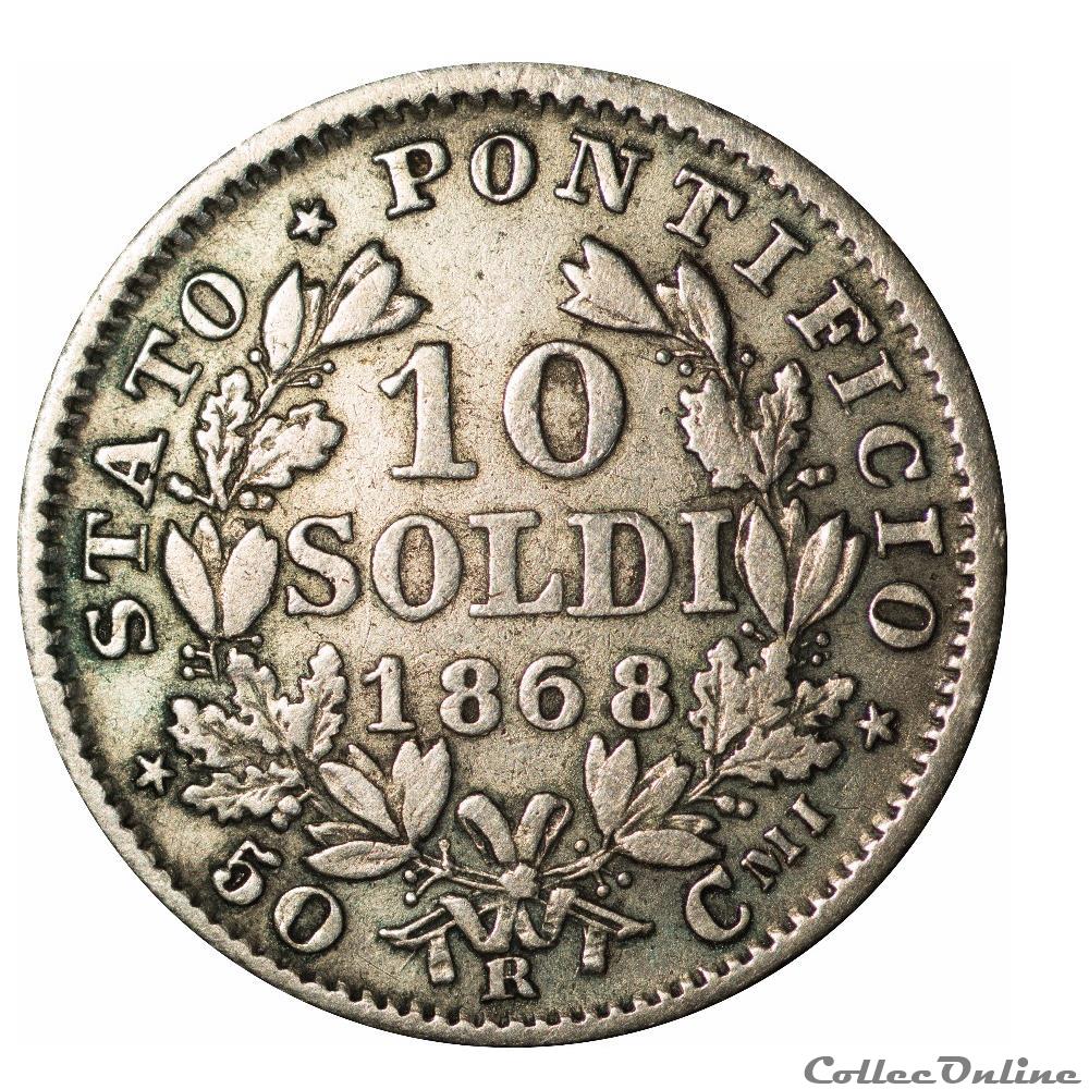 Vatican -10 Soldi 1868 - XXIII - "G-309"bis monnaie monde vatican 10 soldi 1868 xxiii g 309 bis