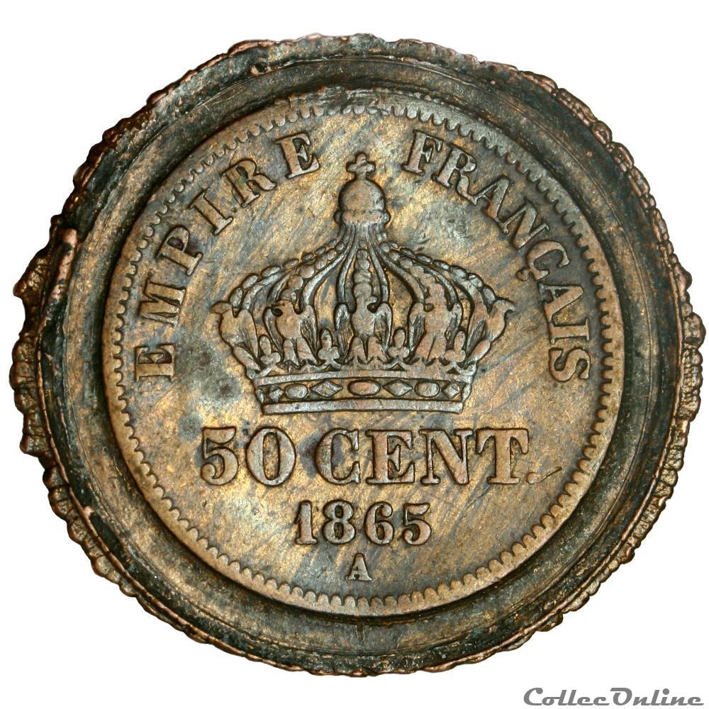 Faux - 50 centimes 1865 A (AR050-003) monnaie france moderne faux 50 centimes 1865 a ar050 003