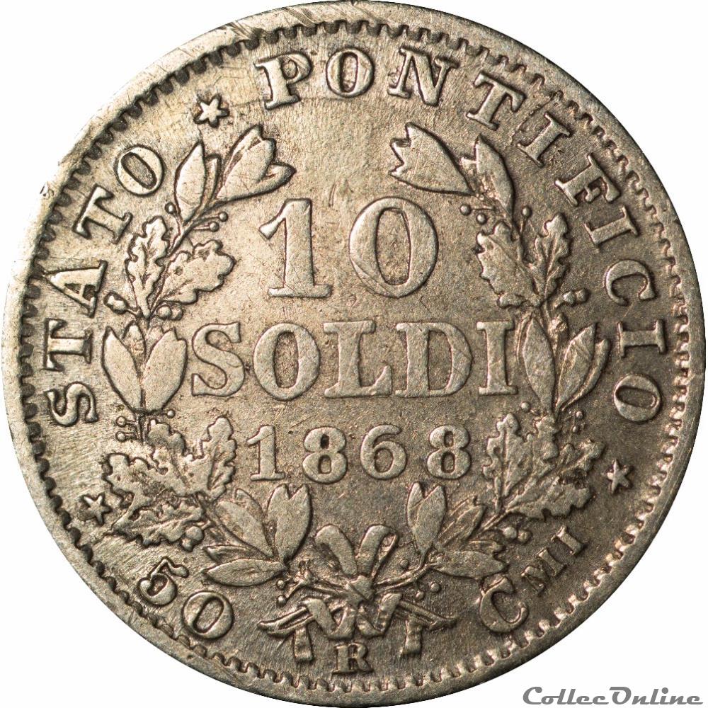 Vatican -10 Soldi 1868 - XXIII - "G-309" monnaie monde vatican 10 soldi 1868 xxiii g 309