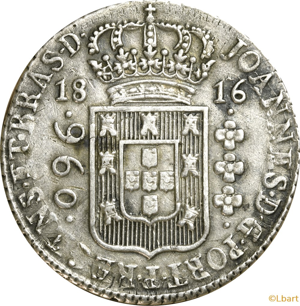 960 Reis BRAZIL - JOHN VI 1816 Bahia. AR5F-0037 monnaies monde bresil 960 reis brazil john vi 1816 bahia ar5f 0037