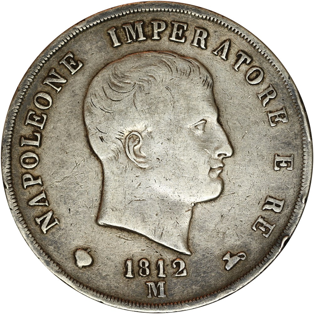 5 Lire 1812 M Napoléon imperator monnaies monde italie 5 lire 1812 m napoleon imperator
