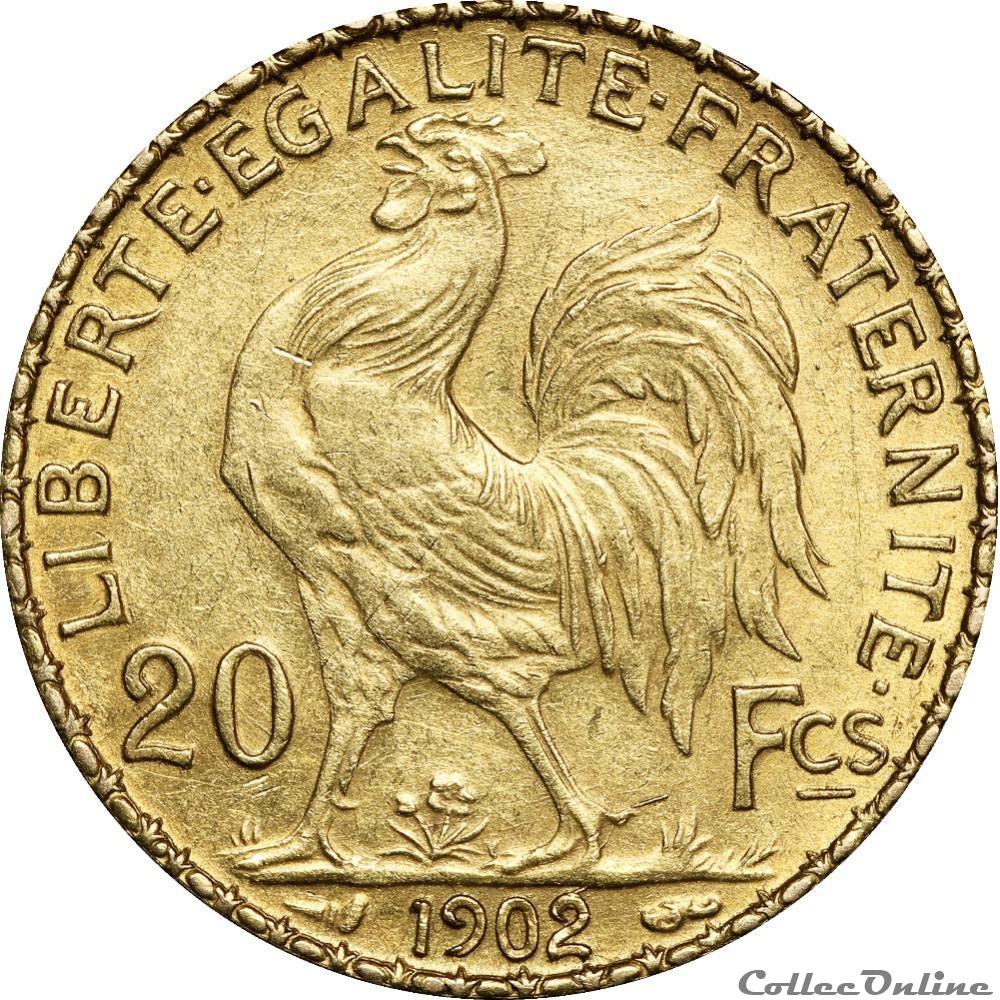 20 francs 1902 monnaies monde france 20 francs 1902