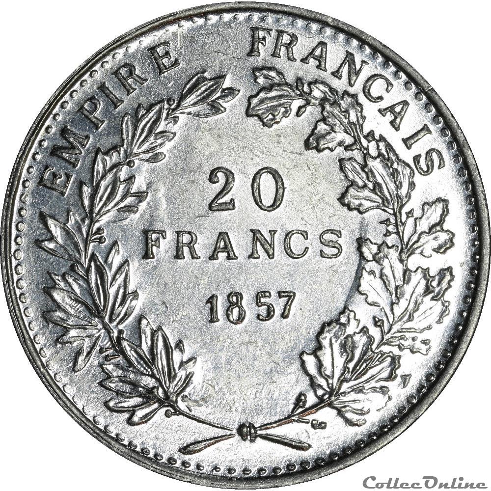 OR20F-025 _ 20 francs ALUMINIUM 1857 A 5 monnaies monde france or20f 025 20 francs aluminium 1857 a