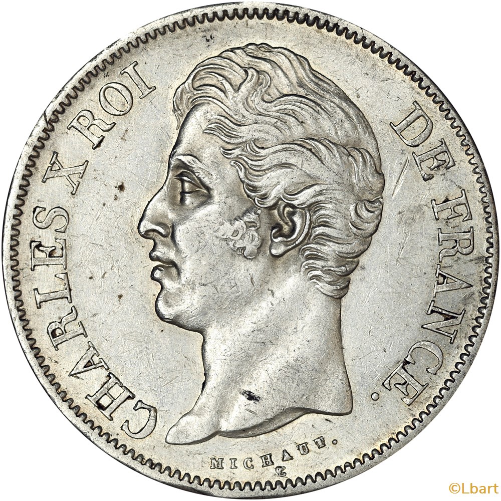 5 francs Charles X - 1828 W monnaies monde france 5 francs charles x 1828 w