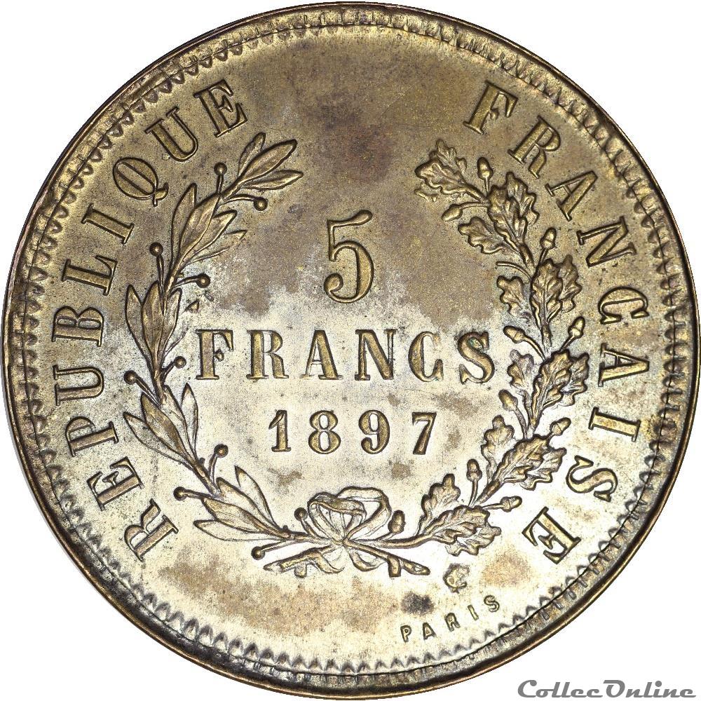 monnaies 5 francs 1897