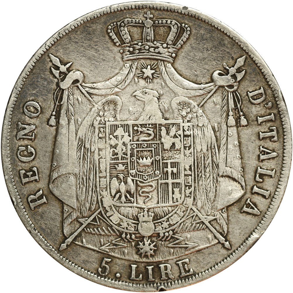 5 Lire 1812 M Napoléon imperator 3 monnaies monde italie 5 lire 1812 m napoleon imperator