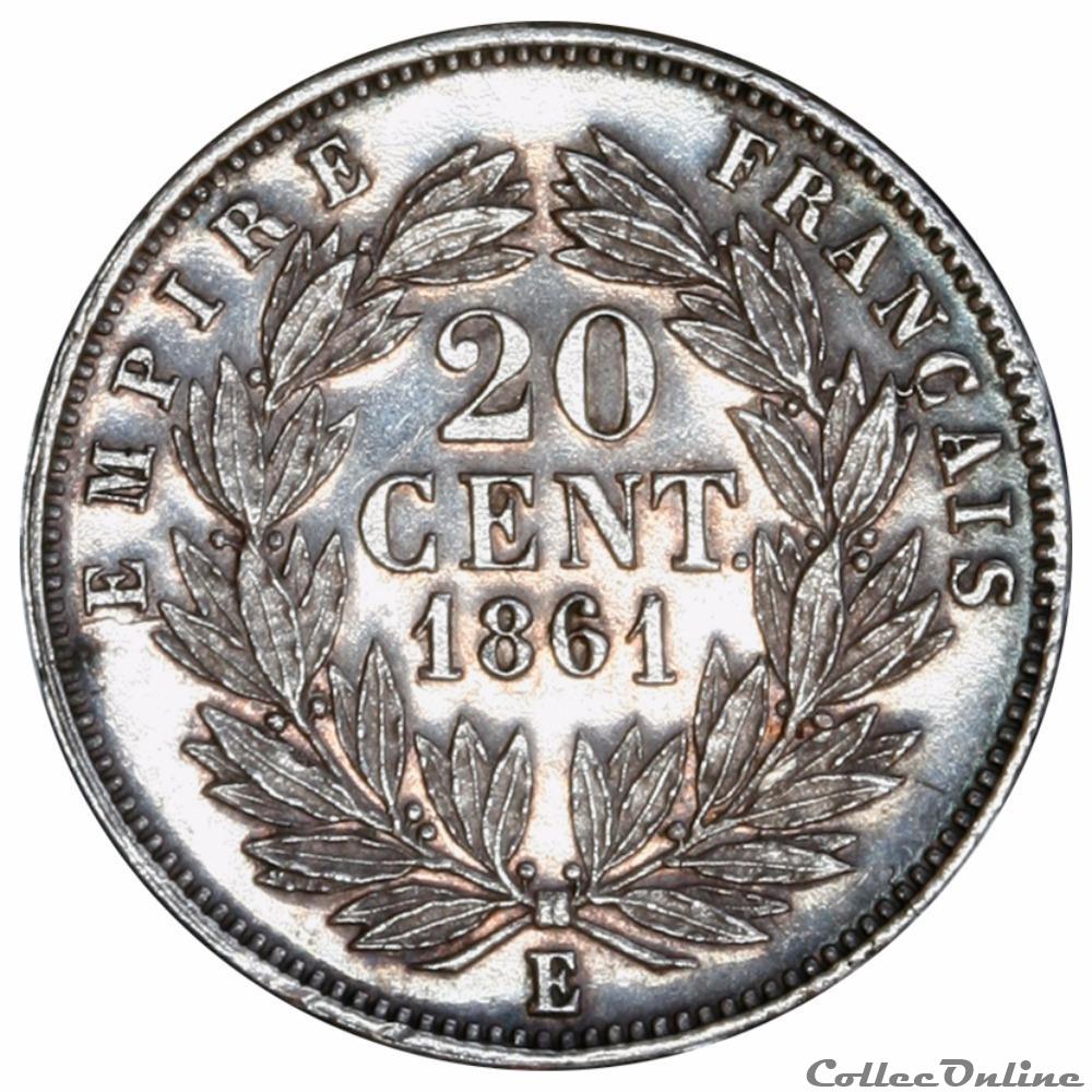 Essai Uniface - 1861 E 5 monnaies monde france essai uniface 1861 e