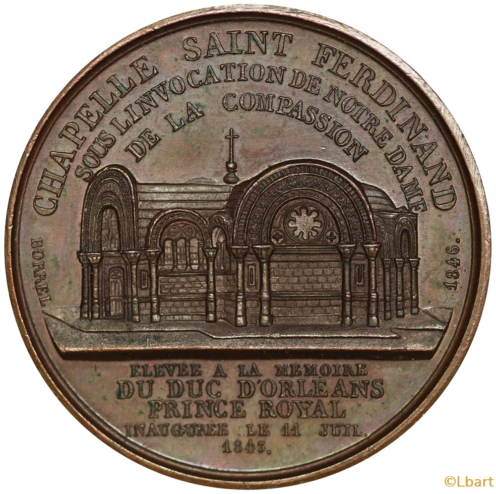 Ferdinand Philippe Louis C.H Duc d'Orléans - 1843 medailles france revolution de ferdinand philippe louis c h duc orleans 1843