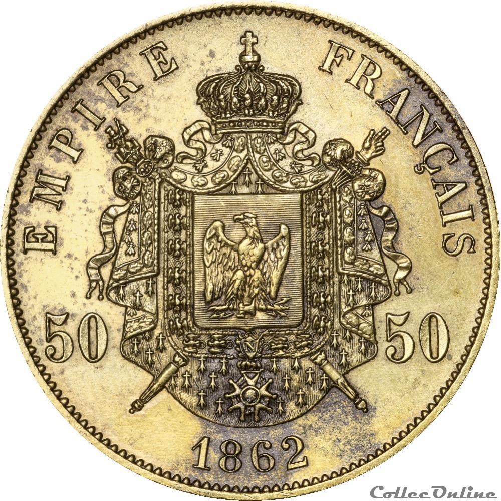 OR20F-026 _ 50 francs Napoléon III 1862 - FACTICE "Le Tricheur” monnaies monde france or20f 026 50 francs napoleon iii 1862 factice le tricheur