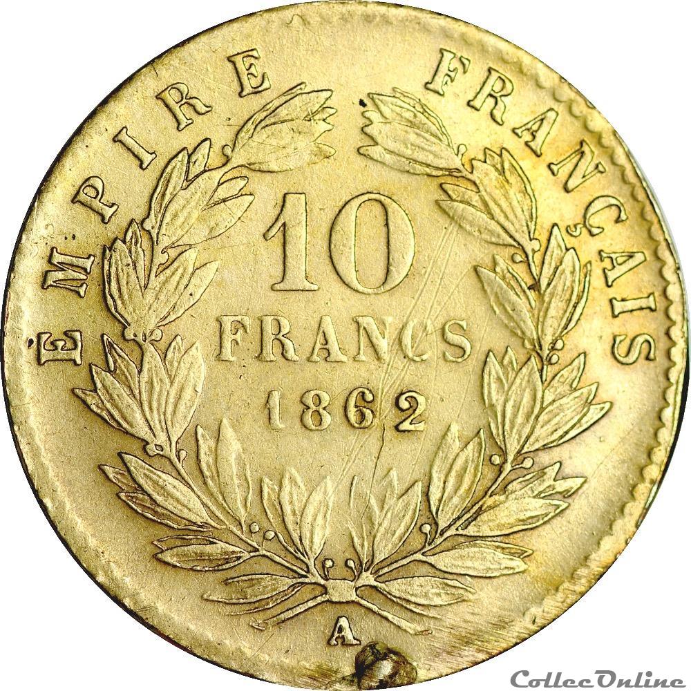 monnaies monde france 10 francs 1862 a