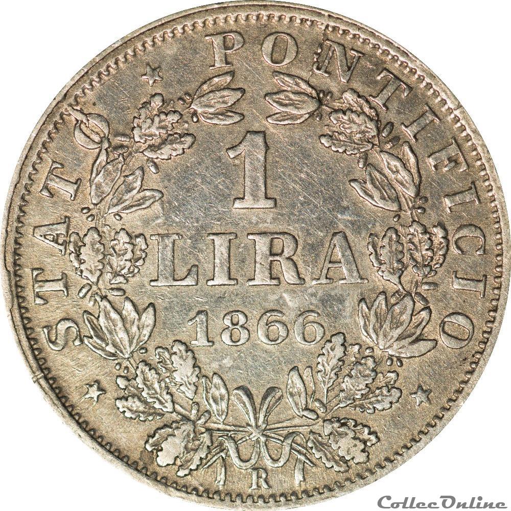 monnaie monde vatican 1 lire 1866 r g297