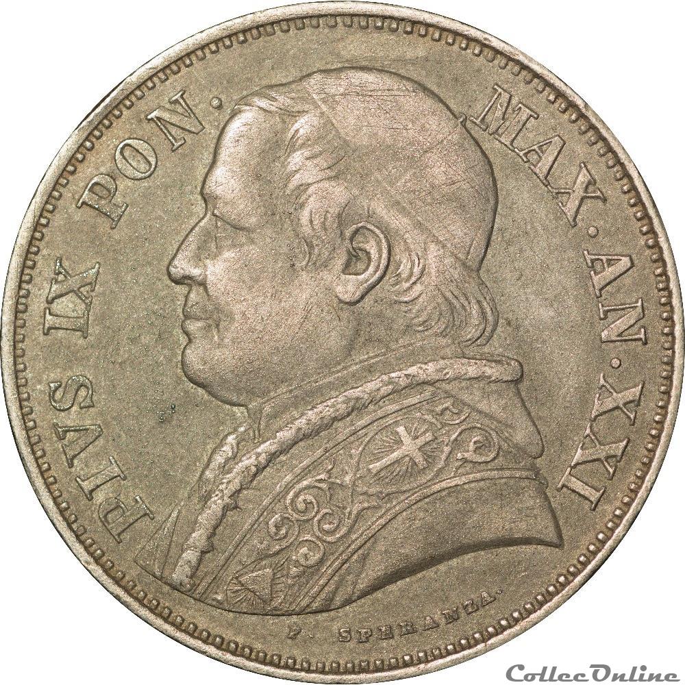 Vatican - 2 1/2 Lire 1867 R (DIV-003) monnaies monde vatican 2 1 2 lire 1867 r div 003