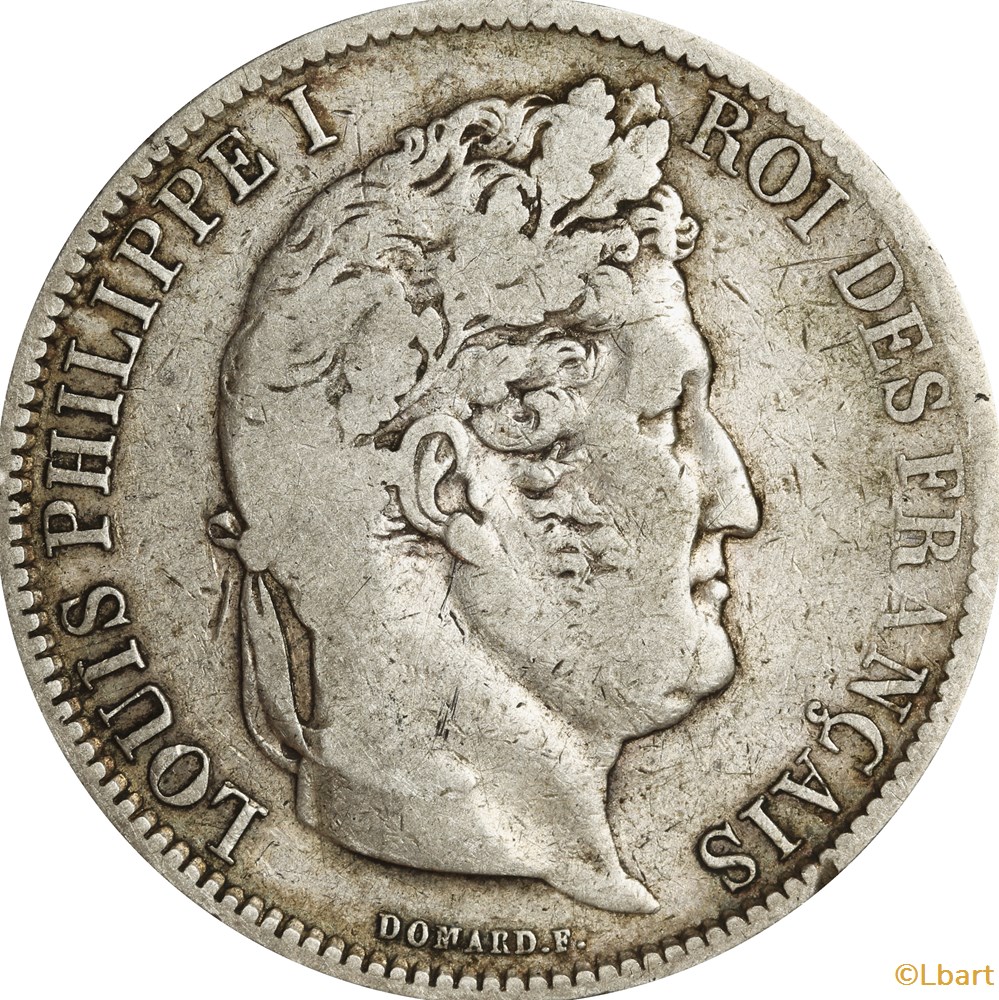 monnaies monde france 5 francs louis philippe 1831 ma ar5f 0020 b