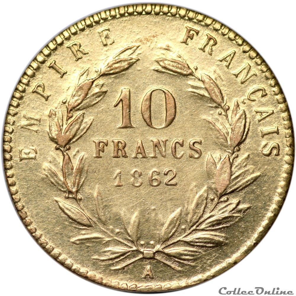 10 Francs 1862 A (OR10F-057) monnaie france moderne 10 francs 1862 a or10f 057