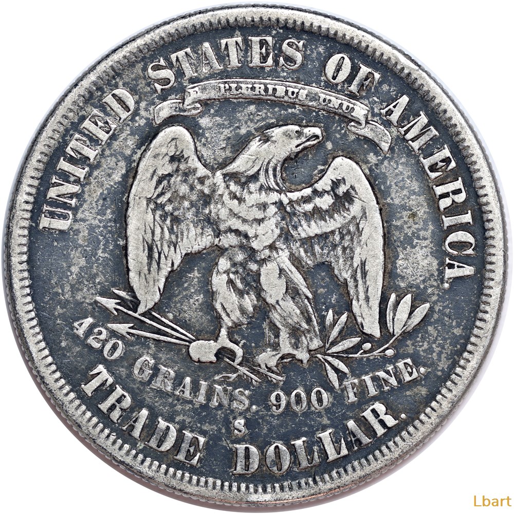 Trade Dollar 1878 S-1 3 monnaies monde etats unis trade dollar 1878 s 1