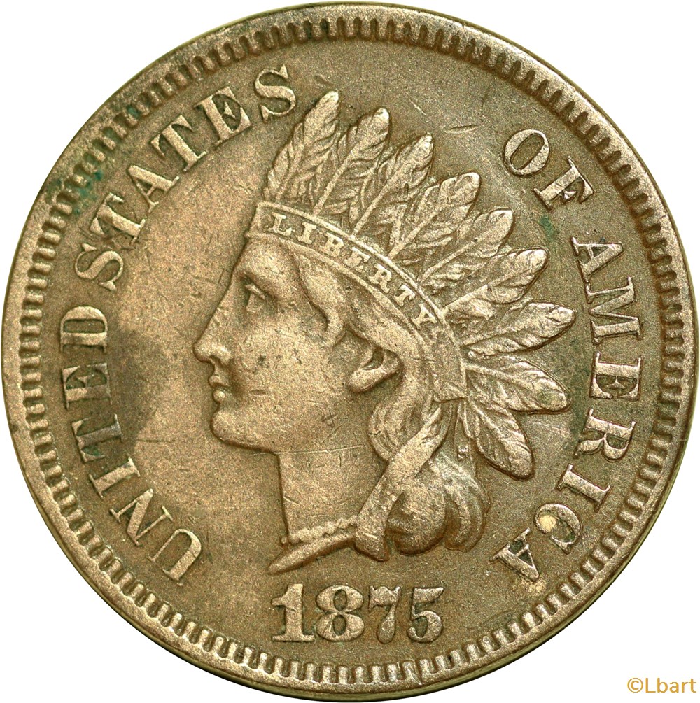 ONE CENT Indian head 1875 3 monnaies monde etats unis one cent indian head 1875