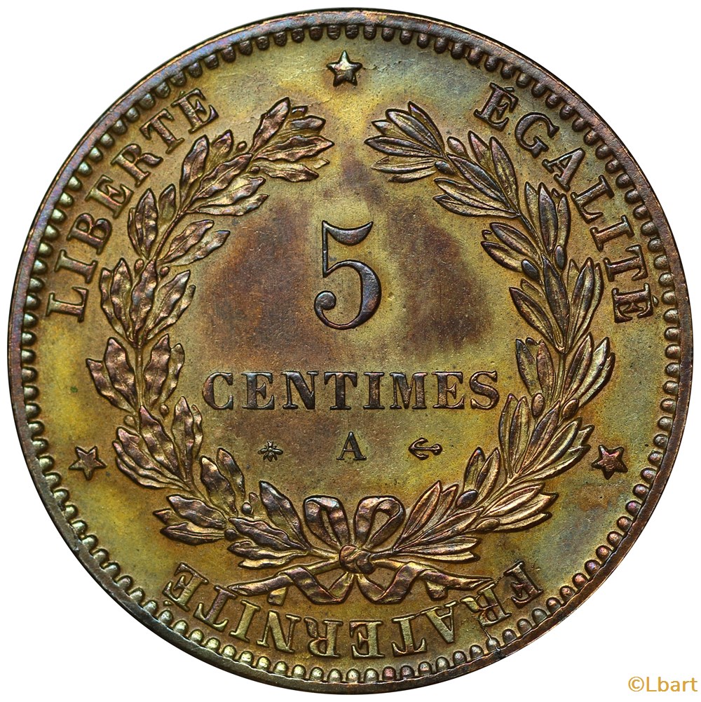 5 centimes 1872 A monnaies monde france 5 centimes 1872 a