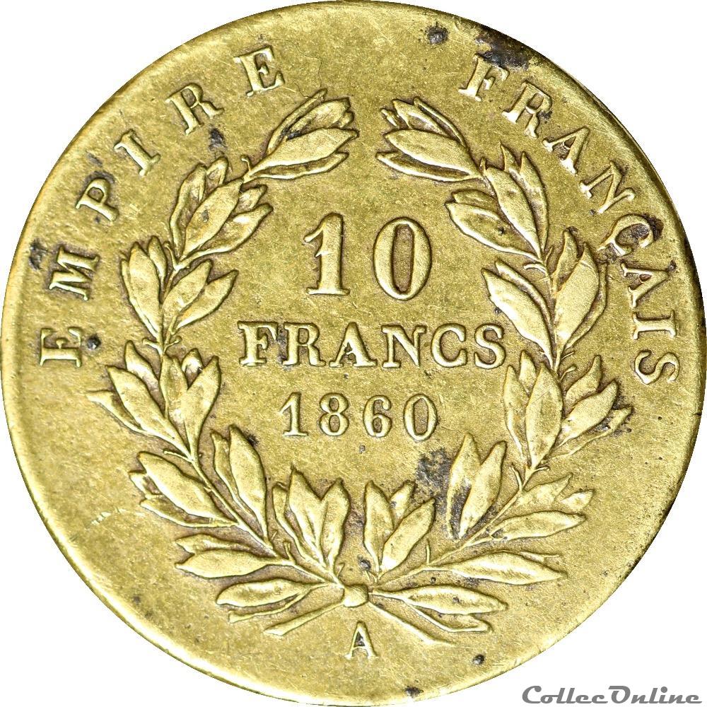 10 Francs 1860 A (OR10F-010) monnaie france moderne 10 francs 1860 a or10f 010