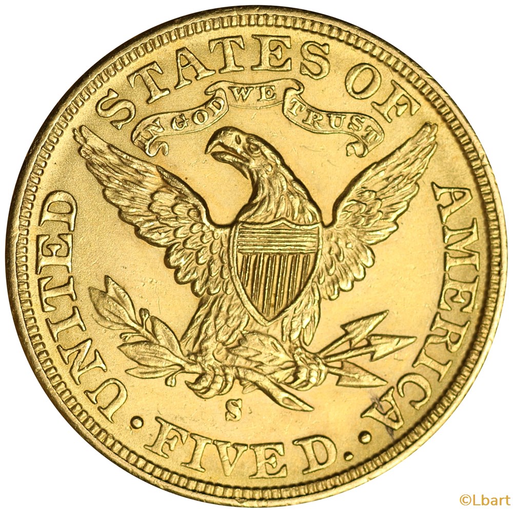 5 Dollar Liberty Head Eagle 1885 S 3 monnaies monde etats unis 5 dollar liberty head eagle 1885 s