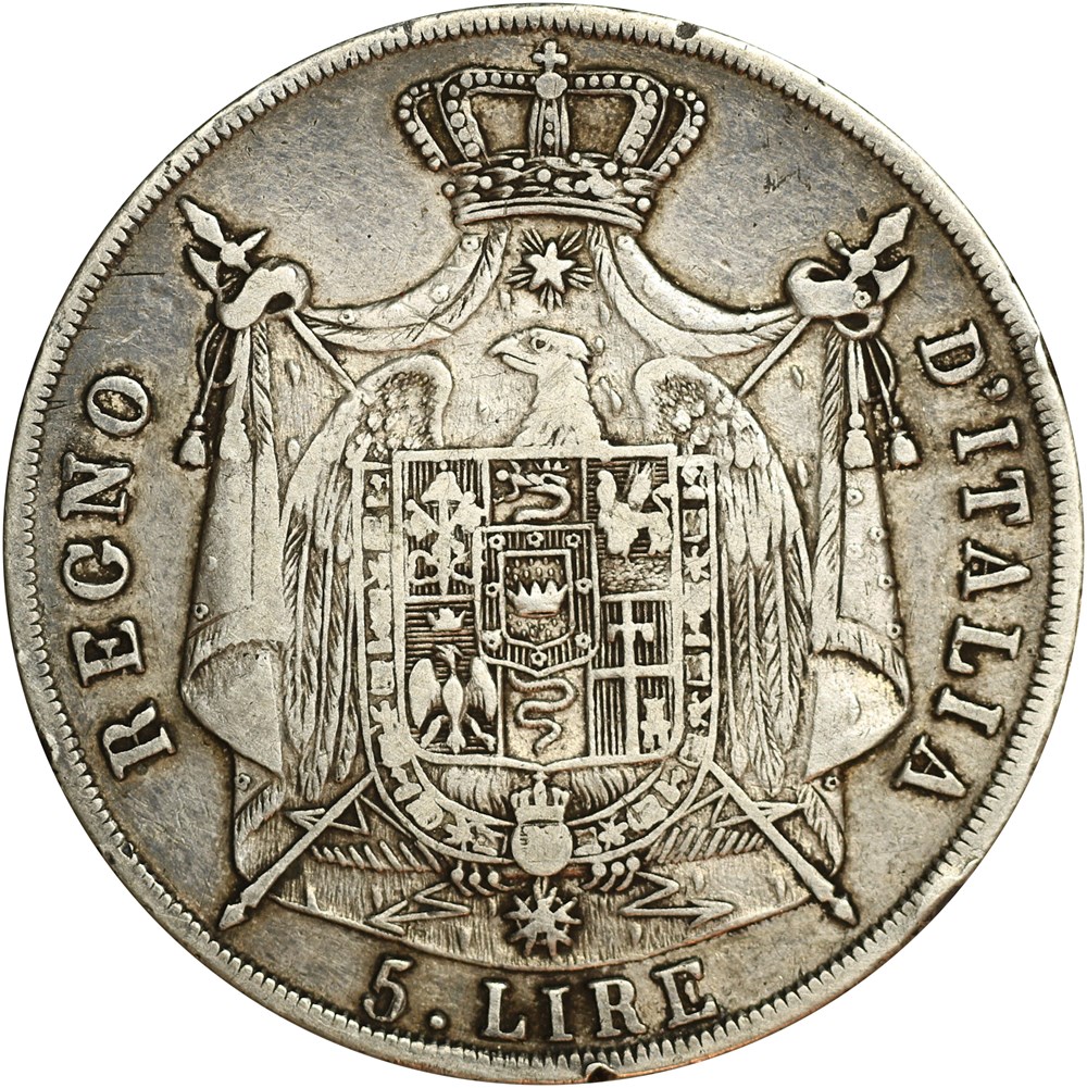 5 Lire 1812 M Napoléon imperator 2 monnaies monde italie 5 lire 1812 m napoleon imperator