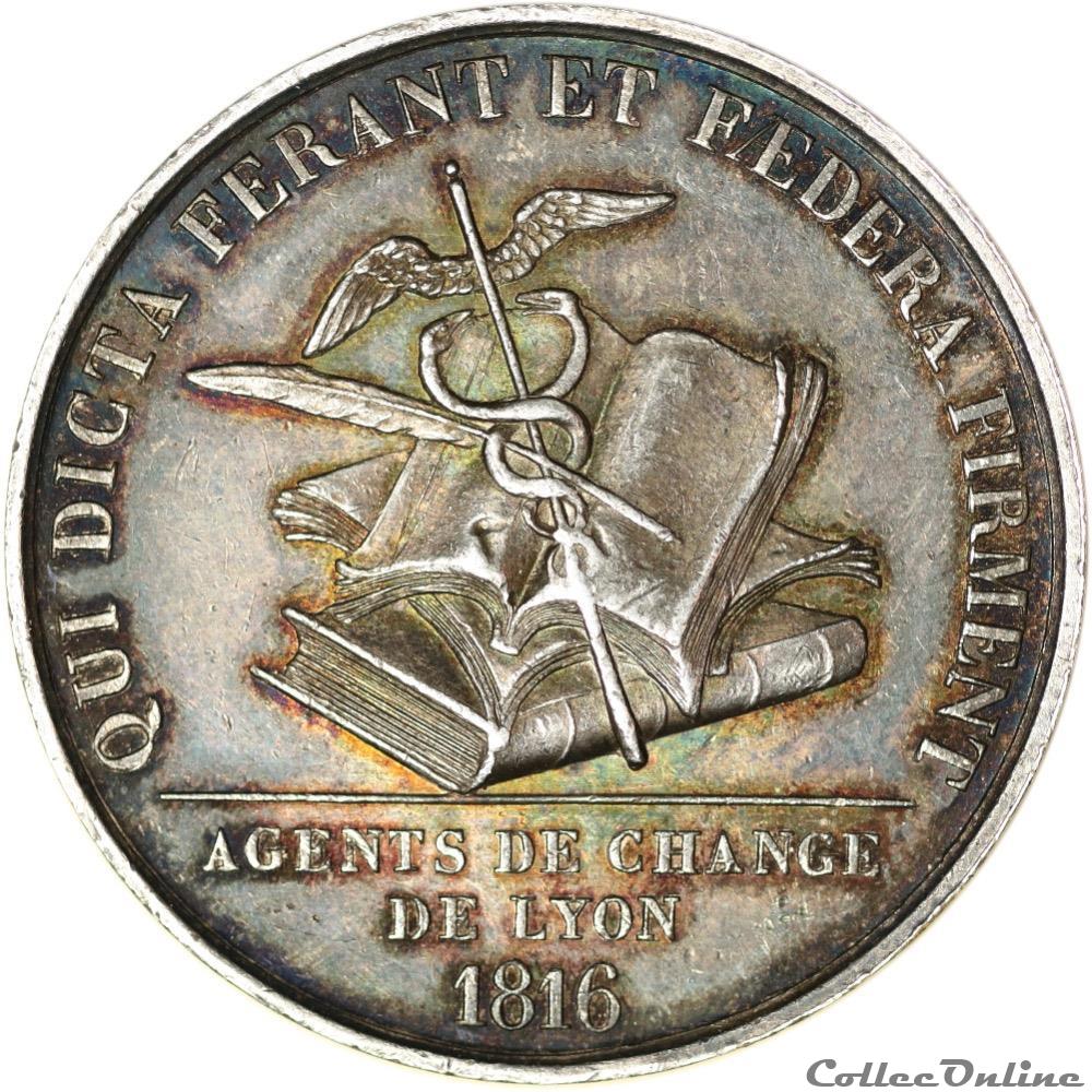 LYON ET DU LYONNAIS (Agents de change) medaille france royaux noblesse lyon et du lyonnais agents de change