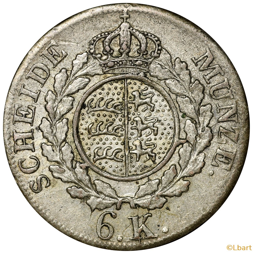 Allemagne- 6 Kreuzer 1823 monnaies monde allemagne 6 kreuzer 1823