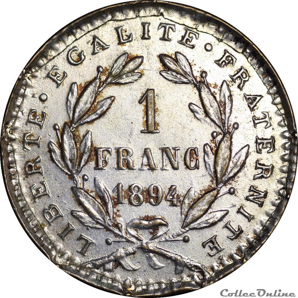 monnaies 1 francs 1894