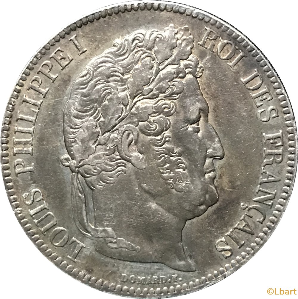 monnaies monde france 5 francs louis philippe 1833 a ar5f 0020 c