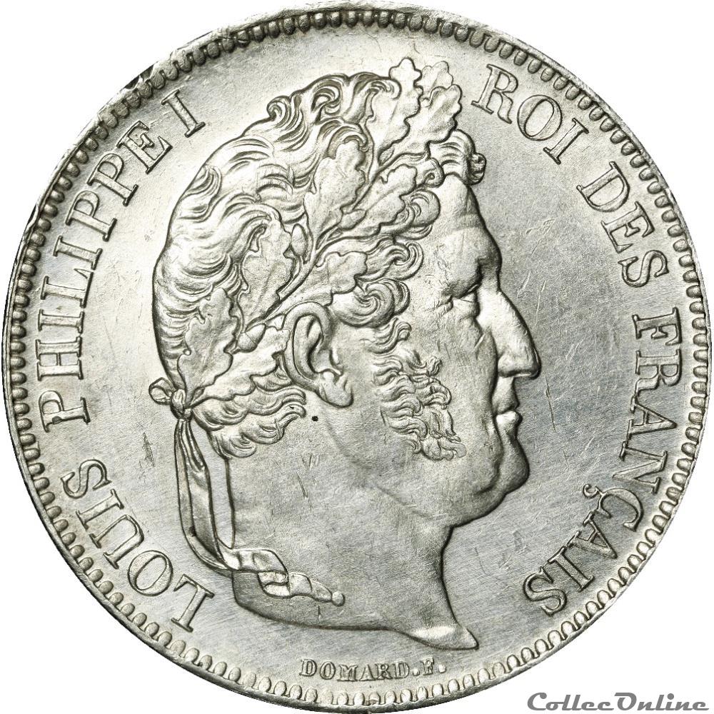 5 FRANCS Louis Philippe 1833 W _ AR5F-0020 2 monnaies monde france 5 francs louis philippe 1833 w ar5f 0020