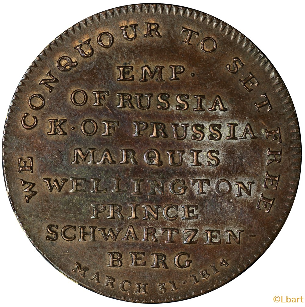 Satirique Napoleon premier Ile d'elbe DIV-014 2 monnaies monde royaume uni satirique napoleon premier ile elbe div 014