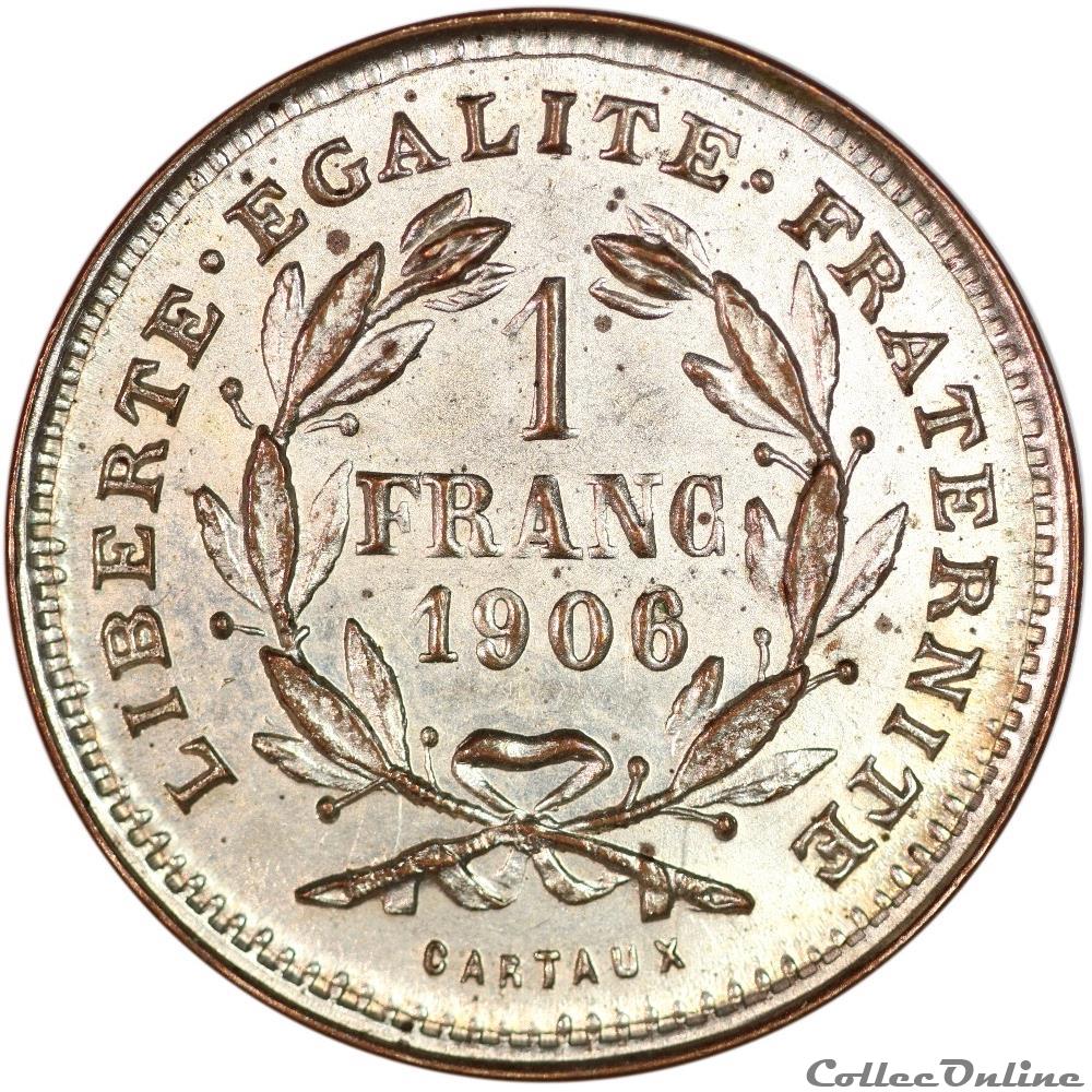 monnaies 1 francs 1906