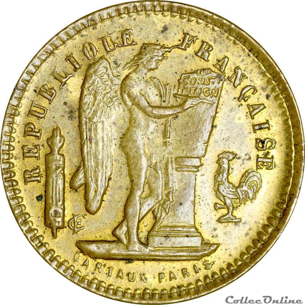 monnaies paranumismatique jetons poids 20 francs 1901