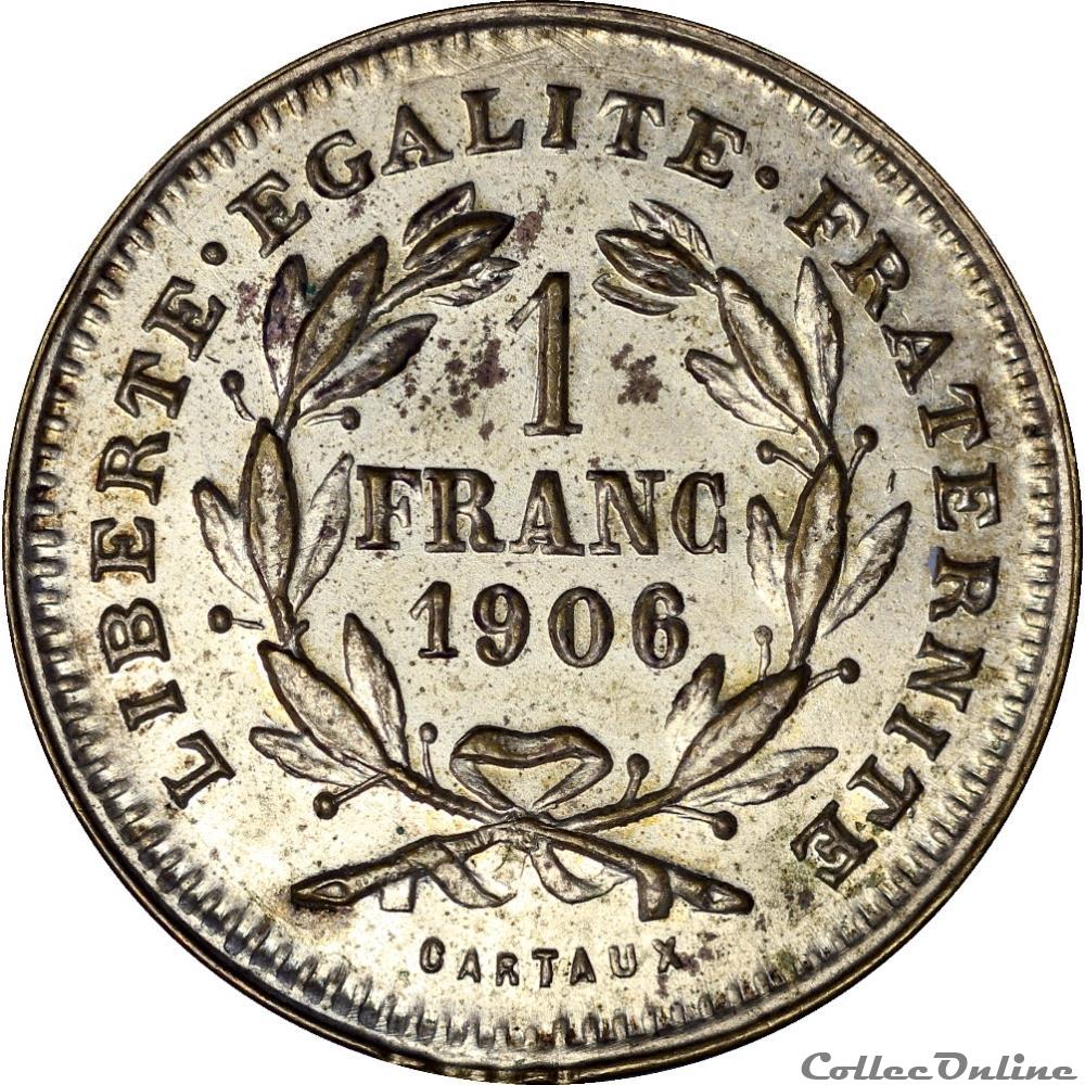 monnaies 1 francs 1906