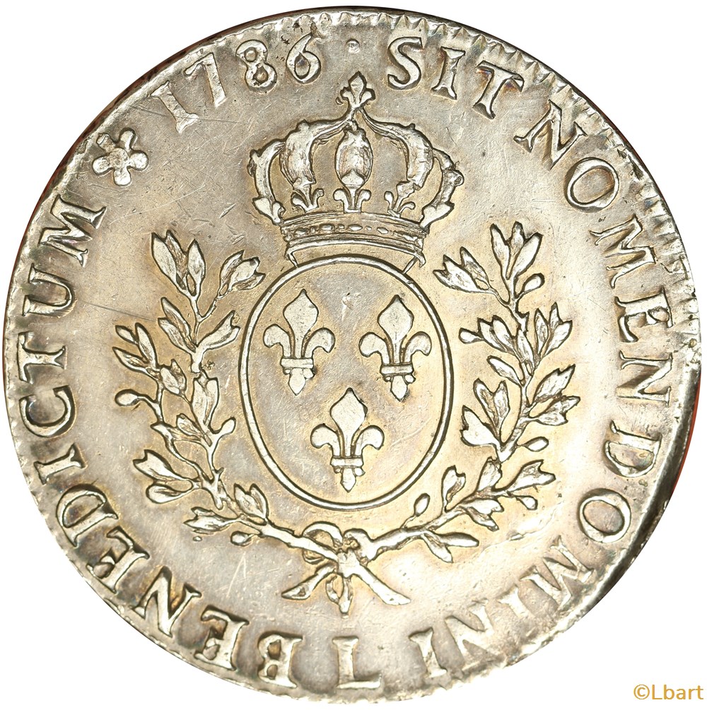 monnaies europe medievale france royales ecu aux branches olivier 1786 l
