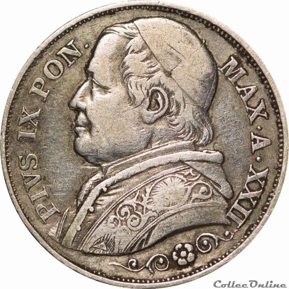 monnaie monde vatican 2 lire 1867 r g287