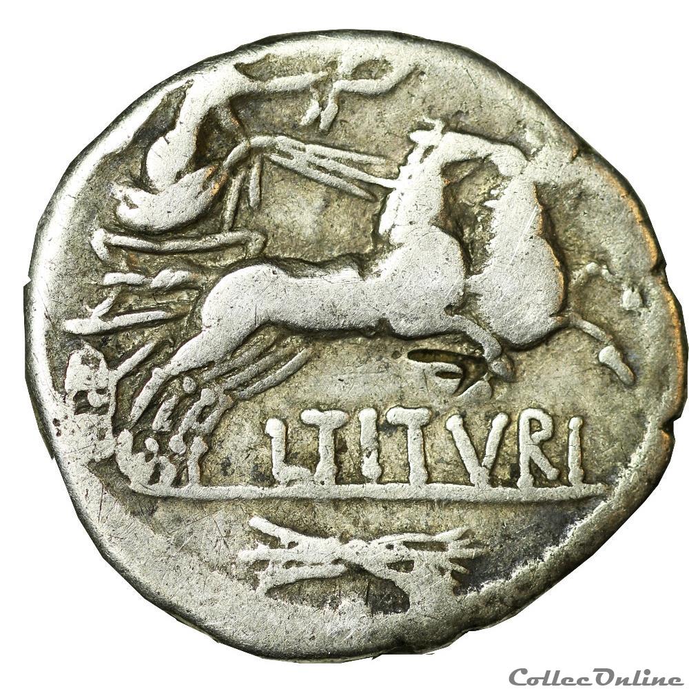 TITURIA denier (RM-006) monnaie antiquite av jc ap romaine republicaine imperiale tituria denier rm 006