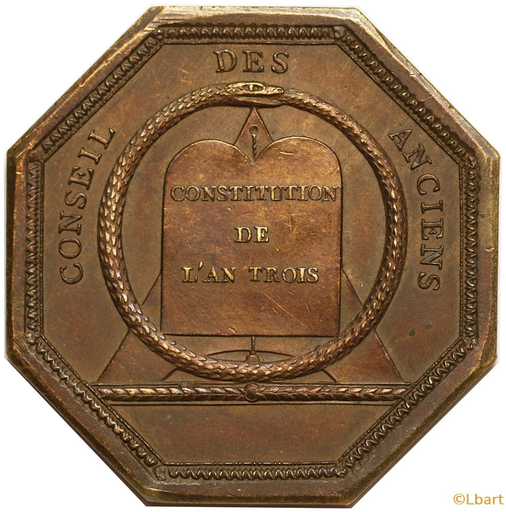 Médaille Bronze, 1792 Conseil des Anciens medailles france revolution medaille bronze 1792 conseil des anciens