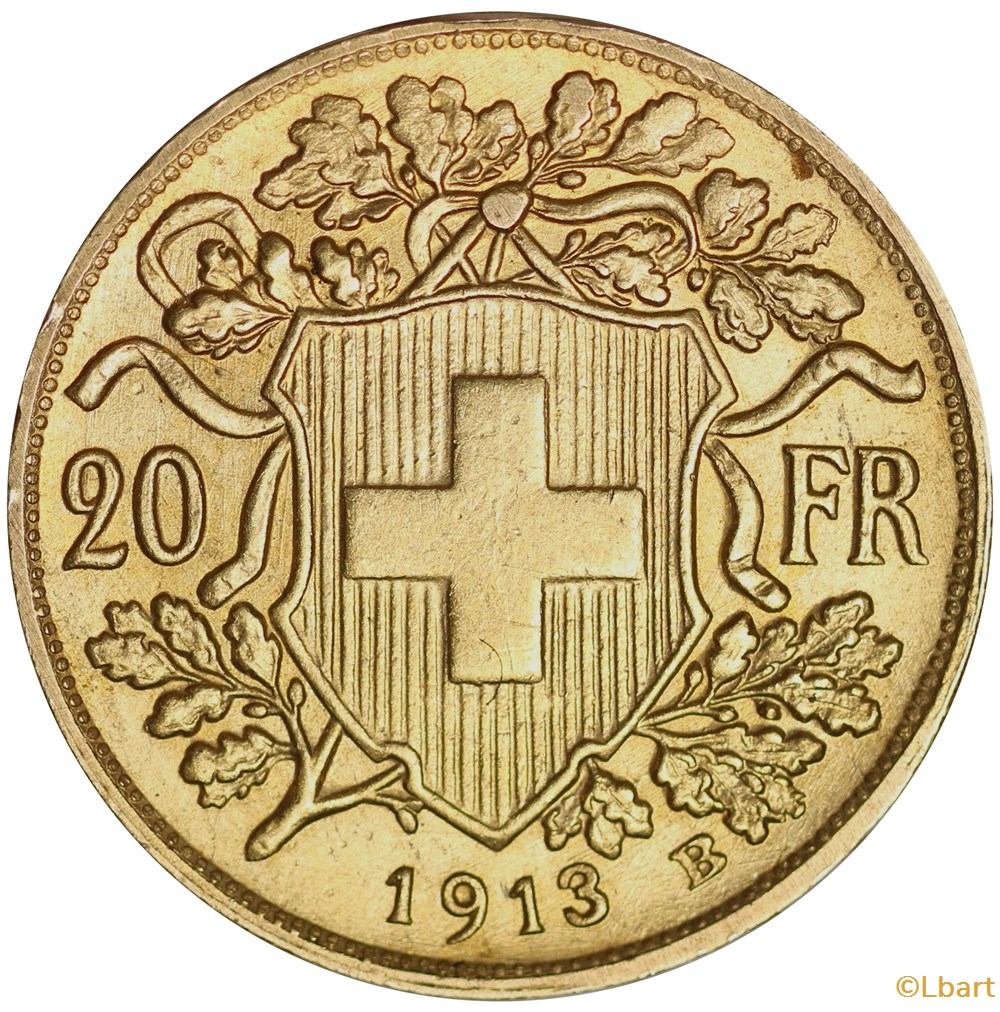 20 francs 1813 B monnaies monde suisse 20 francs 1813 b