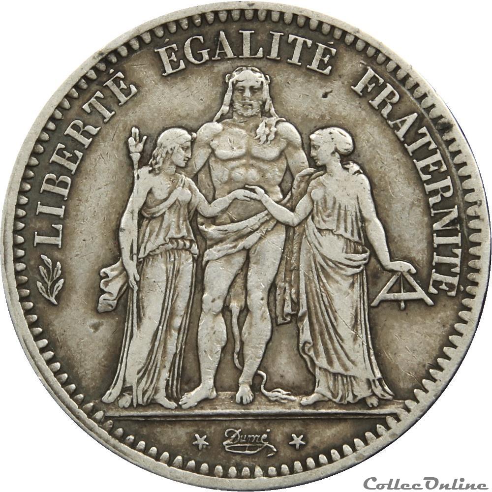 monnaie france moderne 5 francs hercule 1848 a ar5f 0013