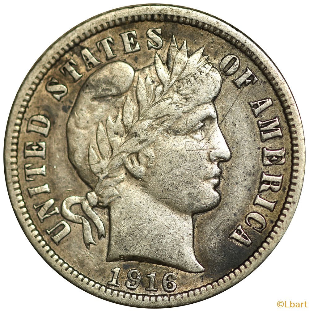 ??? One Dime Barber 1916 2 monnaies monde etats unis one dime barber 1916