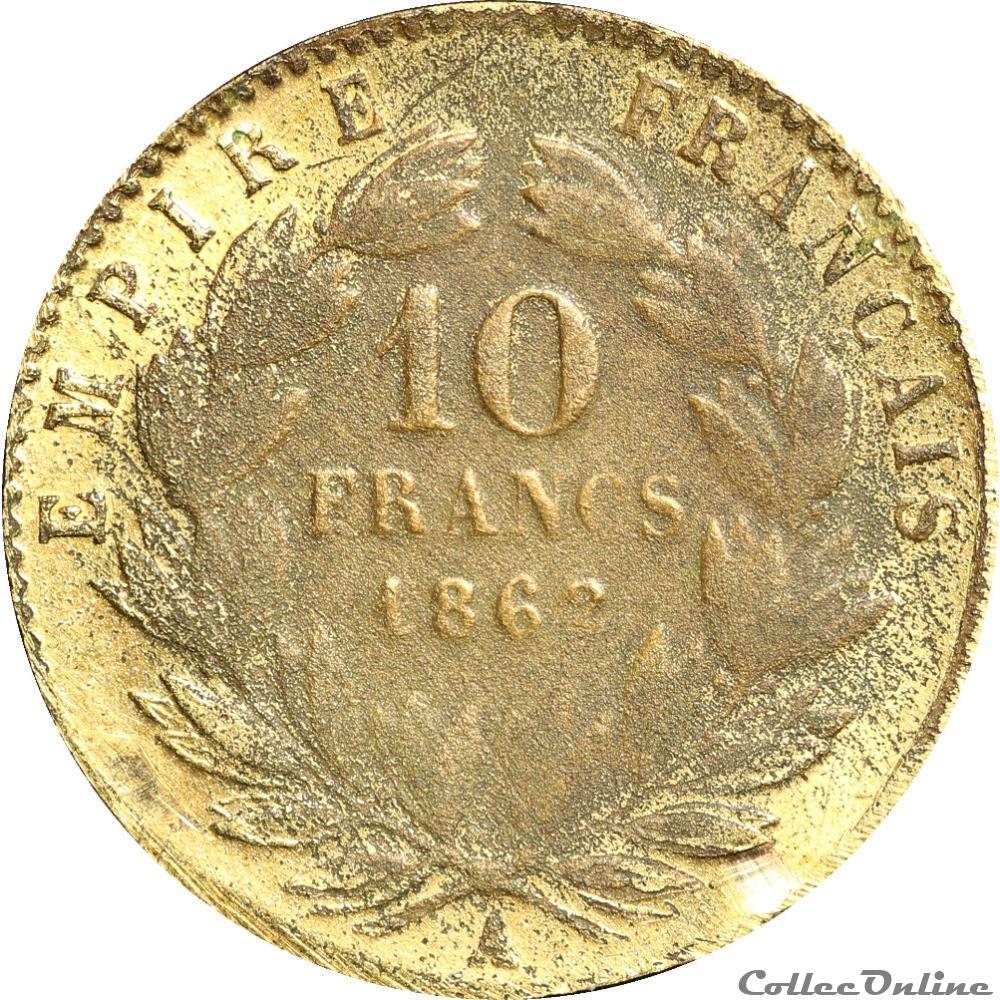10 Francs 1862 A (OR10F-018) monnaie france moderne 10 francs 1862 a or10f 018