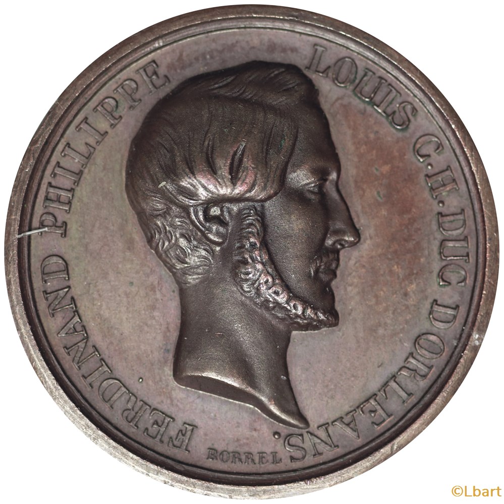 Ferdinand Philippe Louis C.H Duc d'Orléans - 1843 medailles france revolution de ferdinand philippe louis c h duc orleans 1843