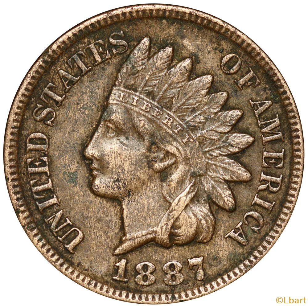 ONE CENT Indian head 1887 monnaies monde etats unis one cent indian head 1887