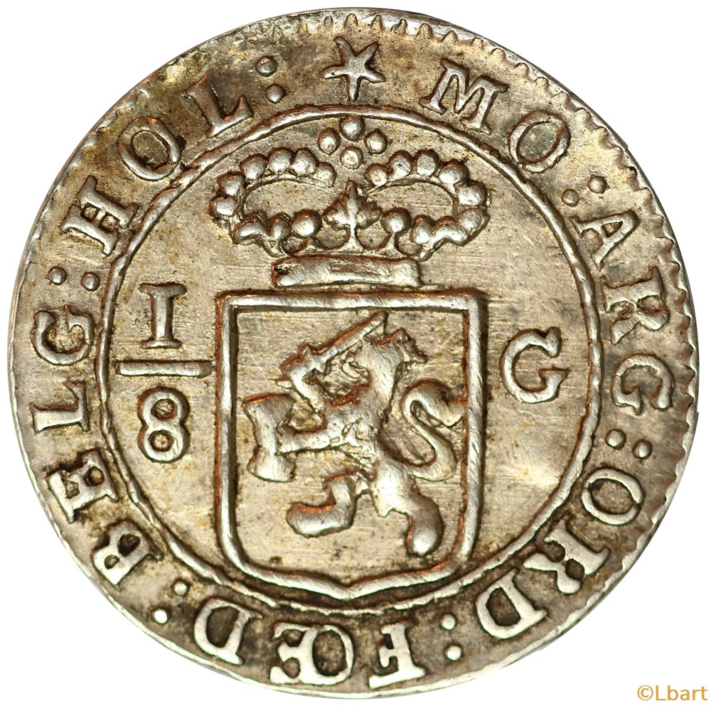Pays_Bas- 1/8 de Gulden 1802 monnaies monde pays bas 1 8 de gulden 1802