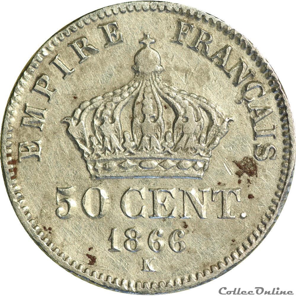 Faux - 50 Centimes 1866 K (15) monnaie france moderne faux 50 centimes 1866 k 15