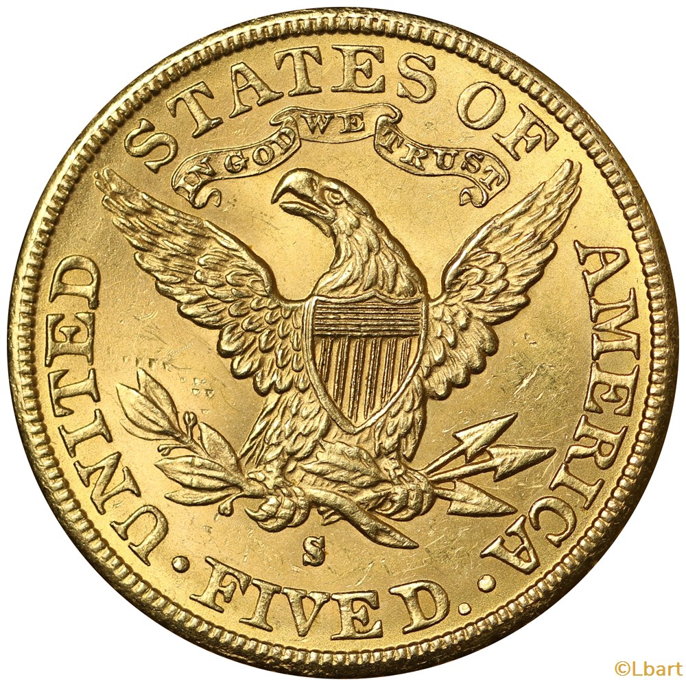 monnaies monde etats unis 5 dollar liberty head eagle 1887 s