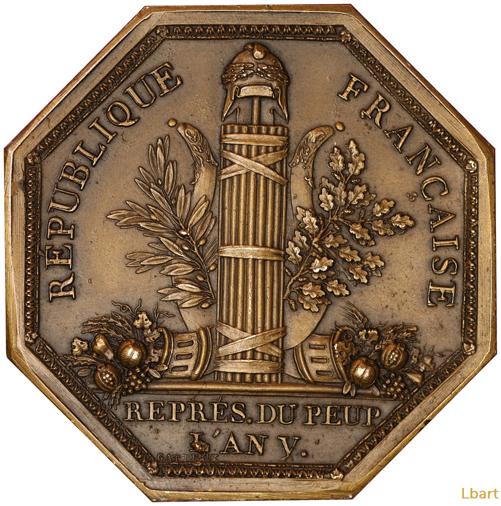 Médaille Bronze, 1792 Conseil des Cinq-Cents medailles france revolution medaille bronze 1792 conseil des cinq cents