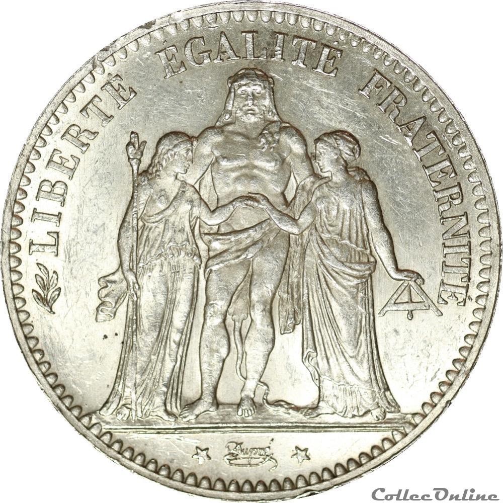 5 FRANCS HERCULE 1877 A _ AR5F-0027 monnaie france moderne 5 francs hercule 1877 a ar5f 0027
